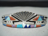 Native American Important Vintage Navajo Turquoise Inlay Sterling Silver Bracelet-Nativo Arts