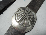 Intricate Vintage Hopi Native American Navajo Sterling Silver Geomtric Concho Belt Old-Nativo Arts