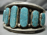 Important Vintage Native American Navajo Rinnie Luyba Ln Mntn Turquoise Sterling Silver Bracelet-Nativo Arts