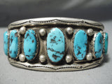 Museum Vintage Native American Navajo Turquoise Sterling Silver Swirl Bracelet-Nativo Arts