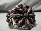 Very Rare! Vintage Native American Navajo Purple Stone Sterling Silver Bracelet Cuff-Nativo Arts