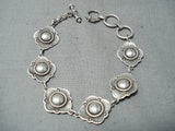 Outstanding Navajo Native American Sterling Silver Link Bracelet-Nativo Arts