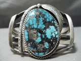 Champion Vintage Native American Navajo Blue Wind Turquoise Sterling Bracelet Old-Nativo Arts