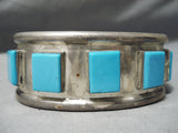 Native American Tony Aguilar Sr Vintage Santo Domingo Turquoise Sterling Silver Bracelet-Nativo Arts