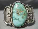 Museum Vintage Native American Navajo Cerrillos Turquoise Sterling Silver Flank Bracelet Old-Nativo Arts