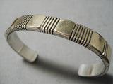 Thick Heavy Vintage Native American Navajo 14k Gold Sterling Silver Bracelet Cuff-Nativo Arts
