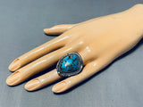 Astonishing Vintage Native American Navajo Kingman Turquoise Sterling Silver Ring-Nativo Arts