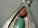 Exceptional Vintage Native American Navajo Royston Turquoise Sterling Silver Necklace Old-Nativo Arts