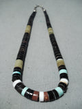 Native American Excellent Vintage Santo Domingo Pipestone Sterling Silver Necklace Old-Nativo Arts