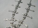 Exceptional Navajo Hand Tooled Cross Sterling Silver Native American Necklace-Nativo Arts