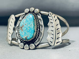 Exquisite Vintage Native American Navajo Pilot Mountain Turquoise Sterling Silver Bracelet-Nativo Arts