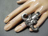 Marvelous San Felipe Native American Sterling Silver Skull Ring-Nativo Arts