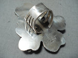 Heavy Silver Buffalo Big #8 Turquoise Buffalo Sterling San Felipe Ring-Nativo Arts