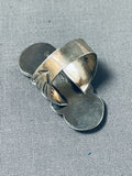 Towering Vintage Native American Navajo 3 Turquoise Sterling Silver Large Ring-Nativo Arts