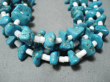 Dynamic Vintage Native American Navajo Turquoise Sterling Silver Necklace Old-Nativo Arts
