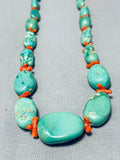 Native American Sensational Vintage Santo Domingo Royston Turquoise Sterling Silver Necklace-Nativo Arts
