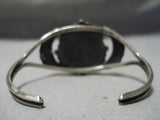 Stunning Vintage Native American Navajo #8 Turquoise Sterling Silver Leaf Bracelet Old-Nativo Arts