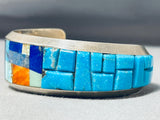 Mel Francis Native American Navajo Turquoise Sugulite Lapis Sterling Silver Bracelet-Nativo Arts