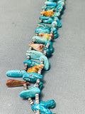 One Of The Finest Vintage Native American Navajo Turquoise Jacla Animal Fetish Necklace-Nativo Arts