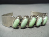 Danny Mike Vintage Native American Navajo Gaspeite Sterling Silver Bracelet-Nativo Arts