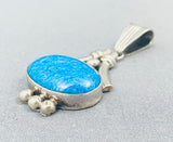 Exquisite Native American Navajo Denim Lapis Sterling Silver Pendant-Nativo Arts