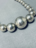 Fabulous Vintage Native American Navajo Sterling Silver Bead Necklace-Nativo Arts