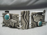 Unique Vintage Native American Navajo Spiderweb Turquoise Sterling Silver Bracelet-Nativo Arts