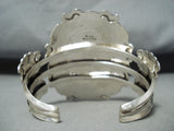 Amazing Native American Navajo 8 Turquoise Sterling Silver Huge Bracelet-Nativo Arts