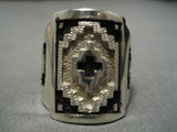 Very Rare Heavy And Large Men's Dan Jackson Sterling Silver Native American Navajo Ring-Nativo Arts