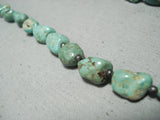 Uber Chunky Vintage Native American Navajo Royston Turquoise Sterling Silver Necklace-Nativo Arts