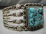 Museum Vintage Native American Navajo Lone Mountain Turquoise Sterling Silver Bracelet Old-Nativo Arts