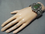 Stunning Navajo Native American Royston Turquoise Sterling Silver Bracelet-Nativo Arts