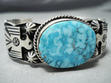 Astonishing Native American Navajo High Grade Old Kingman Turquoise Sterling Silver Bracelet-Nativo Arts