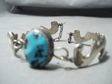Eye-catching Vintage Native American Navajo Sleeping Beauty Turquoise Sterling Silver Bracelet-Nativo Arts