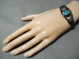 Wonderful Vintage Native American Navajo Kingman Turquoise Sterling Silver Bracelet Old-Nativo Arts