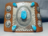 One Of The Best Vintage Native American Navajo Hand Sterling Silver Turquoise Ketoh Bracelet-Nativo Arts