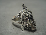 Important Native American Navajo Wilf Begay Sterling Silver Horned Toad Ring-Nativo Arts