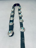 Remarkable Vintage Native American Navajo Signed Kingman Turquoise Sterling Silver Concho Belt-Nativo Arts