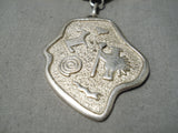 Native American Rare Vintage Santo Domingo Petroglyph Sterling Silver Necklace-Nativo Arts