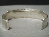 Museum Vintage Native American Navajo Carico Lake Turquoise Inlay Sterling Silver Bracelet Old-Nativo Arts