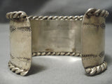 Early 1900's Vintage Native American Navajo Hand Tooled Sterling Silver Bracelet Old-Nativo Arts