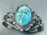 Intesne Vintage Native American Navajo Spiderweb Turquoise Sterling Silver Bracelet-Nativo Arts