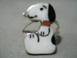Impressive Vintage Zuni Native American Sitting Puppies Sterling Silver Ring-Nativo Arts