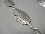 So Detailed Intrciate Native American Navajo Hand Carved Sterling Silver Necklace-Nativo Arts