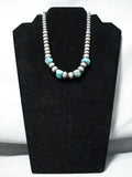 Custom Vintage Navajo Native American Turquoise Sterling Silver Necklace Old-Nativo Arts