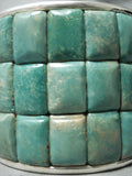 Heavy Thick!! Native American Royston Turquoise Inlay Sterling Silver Bracelet-Nativo Arts