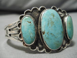Museum Vintage Native American Navajo Royston Turquoise Sterling Silver Bracelet Old-Nativo Arts