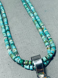 Native American Important Santo Domingo Turquoise Inlay Sterling Silver Necklace-Nativo Arts