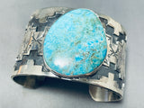 Authentic San Felipe Pilot Mountain Turquoise Sterling Silver Bracelet-Nativo Arts