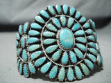 Authentic Vintage Native American Navajo Larry Moses Turquoise Sterling Silver Bracelet-Nativo Arts